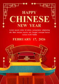 Chinese New Year Celebration A5 template