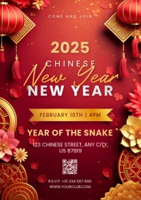 Chinese New Year Celebration Event Flyer A4 template
