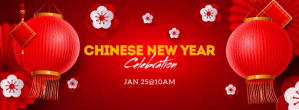Rød Chinese New Year Celebration Facebook-coverfoto Template