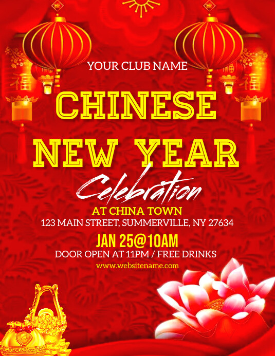 chinese new year celebration party flyer Template | PosterMyWall