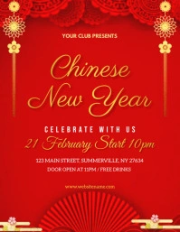 chinese new year celebration party flyer template