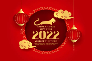 Red Chinese New Year 2022 Etichetta Template