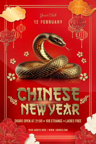 Chinese New Year Bannière 4' × 6' template