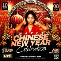 Chinese new year โพสต์บน Instagram template