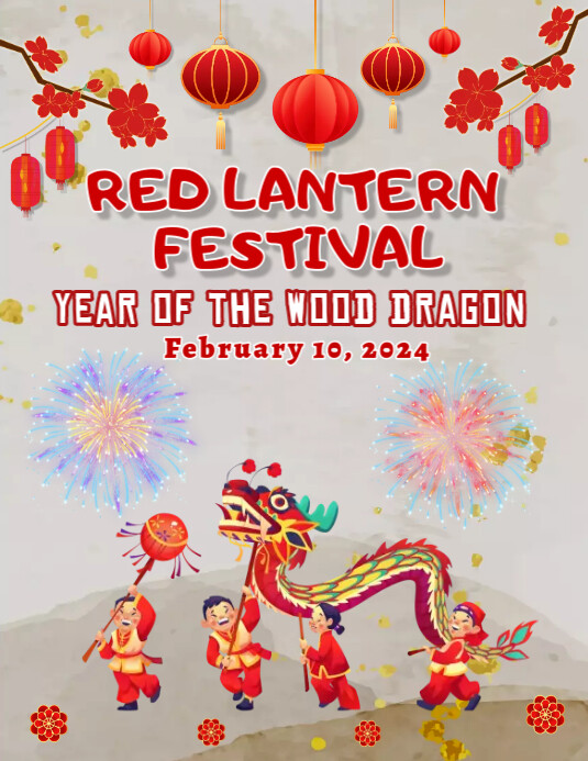 Chinese New Year Folheto (US Letter) template