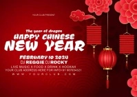 Chinese new year Postcard template