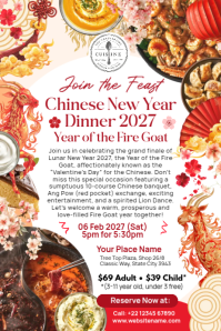 White Chinese New Year Celebration Poster Template - Page 1