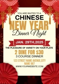 Chinese New Year Dinner A4 template