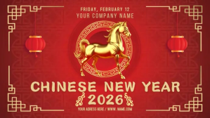 Rød Chinese New Year Celebration Digitalt display Template