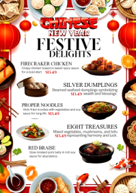 Chinese New Year Festive Delights A4 template
