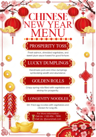 Chinese New Year Festive Menu A4 template