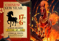 Chinese New Year Fire Horse A4 template