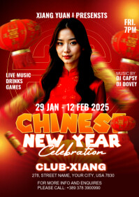 Chinese new year flyer A4 template