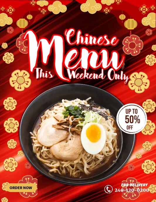Chinese New Year Food Flyer Pamflet (VSA Brief) template