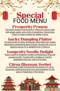 Chinese New Year Food Menu Poster template