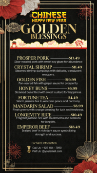 Black Chinese New Year Menu Instagram Story Template