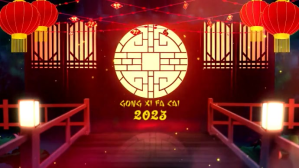 Rød Chinese New Year Digitalt display Template