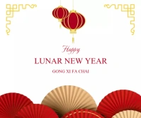 Chinese New Year Greetings Malaking Rektangle template