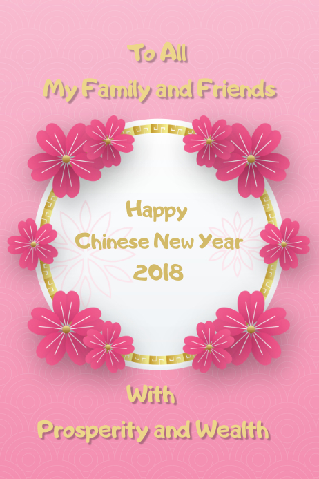 chinese new year in pink template postermywall pink flyer