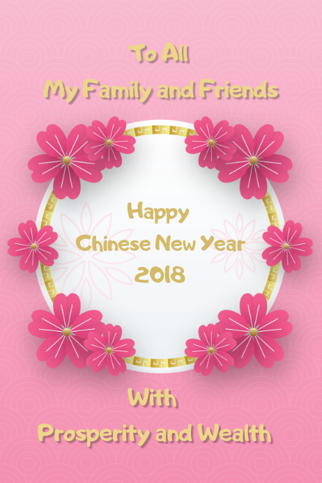 Chinese New Year in Pink Plakat template