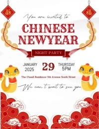 Chinese New Year Invitation Flyer (US Letter) template