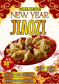 Chinese New Year Jiaozi Flyer A4 template