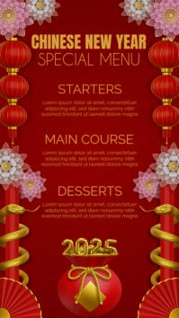 chinese new year menu Instagram Story template
