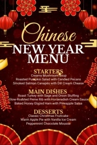 Chinese New Year Menu Poster template