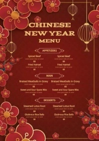 Chinese New Year Menu A4 template