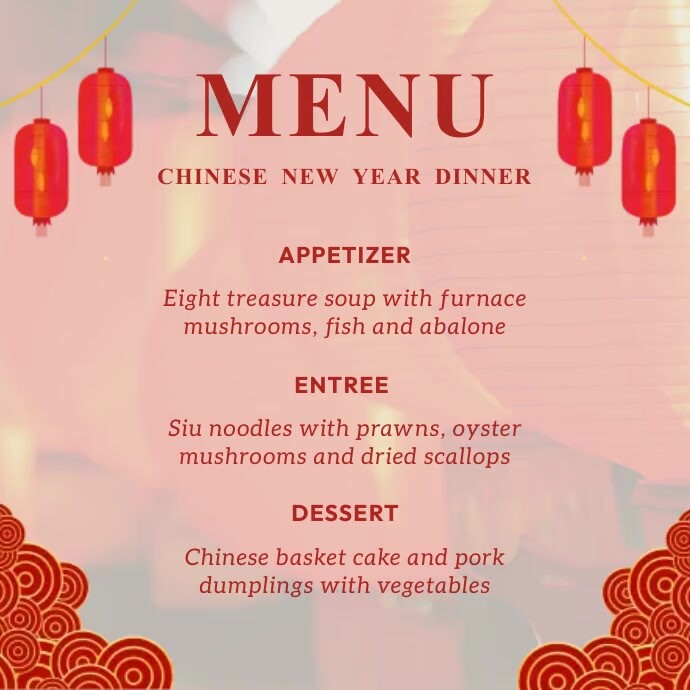 chinese new year menu idea chinese new year menu idea