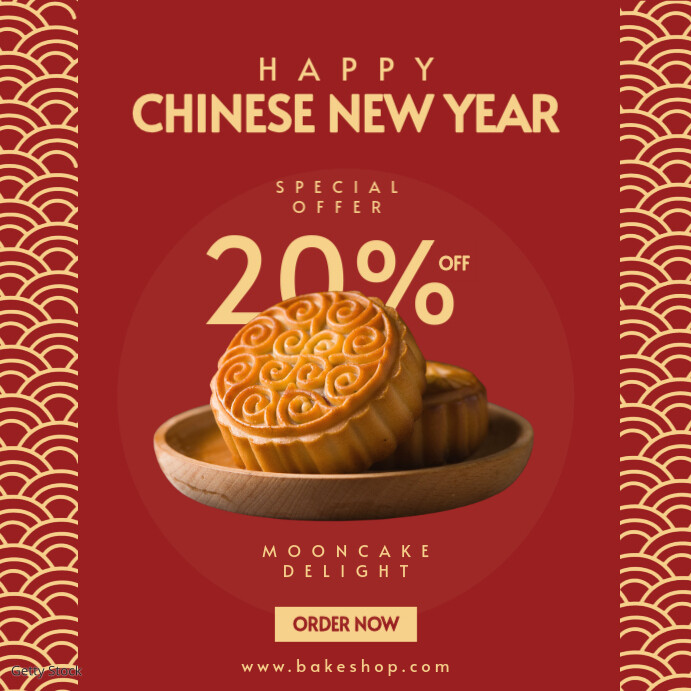 Chinese New Year Mooncake Sale Post Wpis na Instagrama template