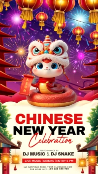 chinese new year of snake Historia de Instagram template