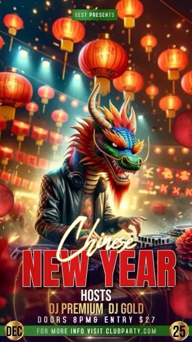 chinese new year party Instagram Story template