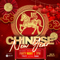 Chinese New Year Party Instagram-bericht template