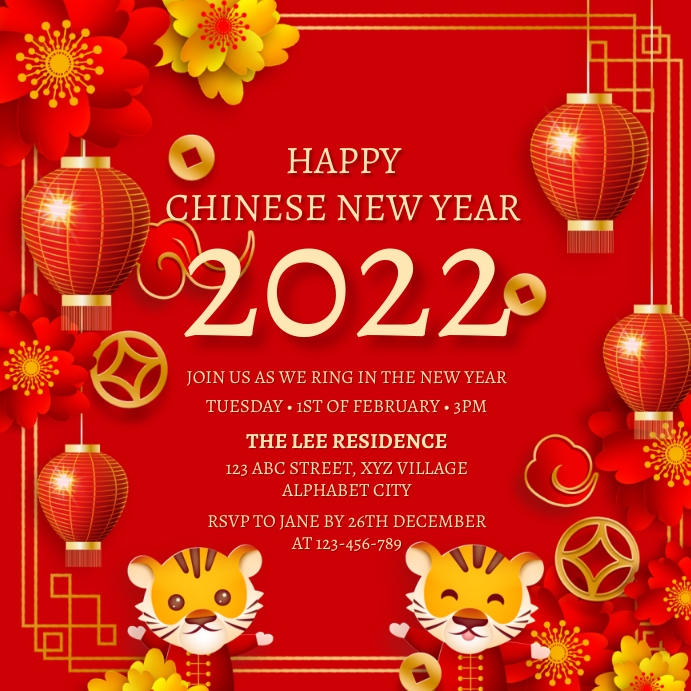 Chinese New Year Invitation Template