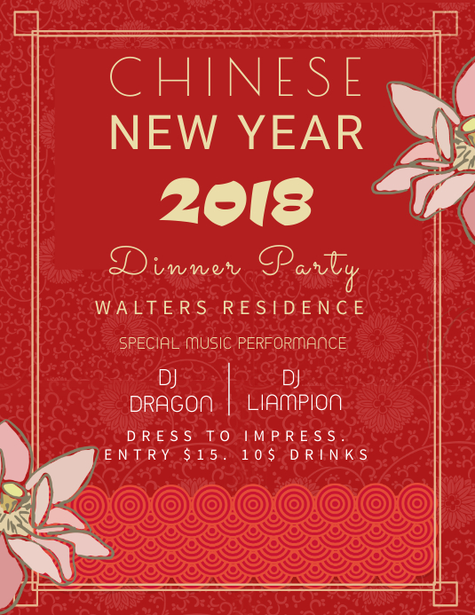Chinese New Year Party Invitation Template PosterMyWall