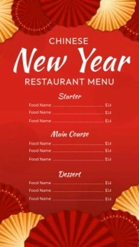 Chinese New Year Resto Menu Instagram Story template