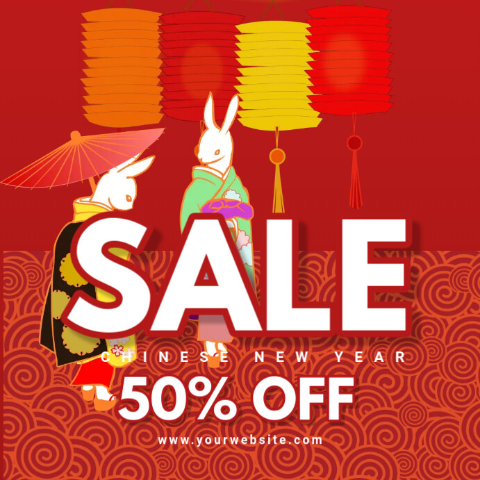 Chinese New Year Sale Post Instagram template