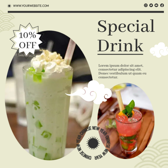 中国新年特饮折扣模板 Postermywall 中国新年特饮折扣模板 Postermywall