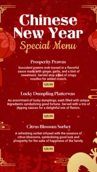 Chinese New Year Special Menu Instagram Story template