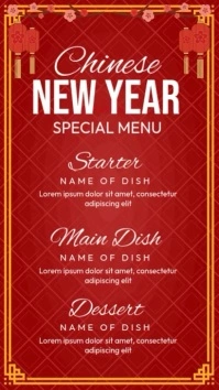Chinese New Year Special Menu Historia de Instagram template