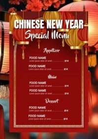 Chinese New Year Special Menu A4 template