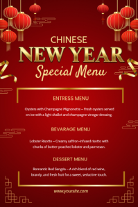 Chinese New Year Special Menu Poster template