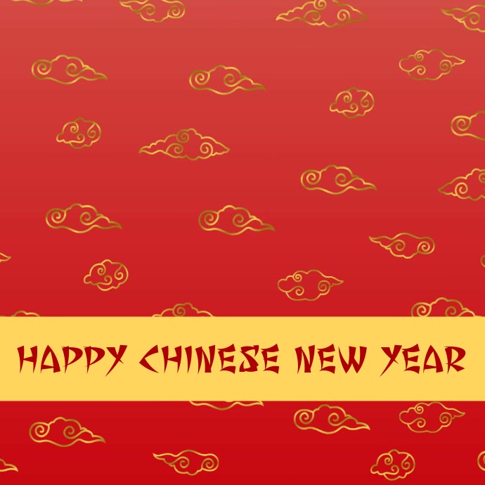 Chinese new year template Publicação no Instagram