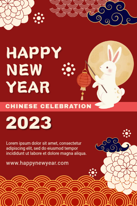 Plantilla de Chinese Rabbit New Year | PosterMyWall