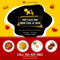 Chinese Restaurant Food Delivery Service Ad Square (1:1) template
