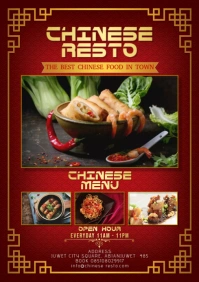 Chinese Restaurant Menu Design Template A4