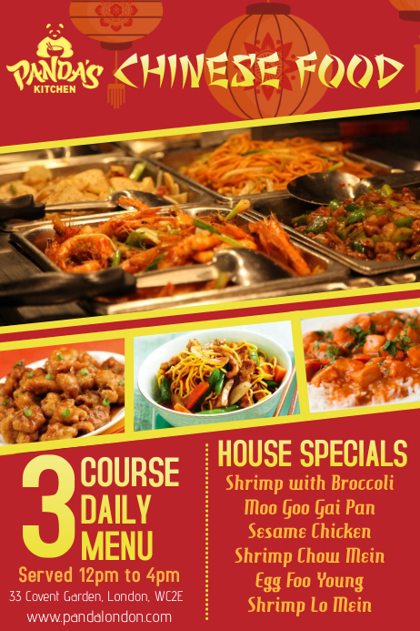 Chinesische Restaurant Flyer Vorlage Postermywall