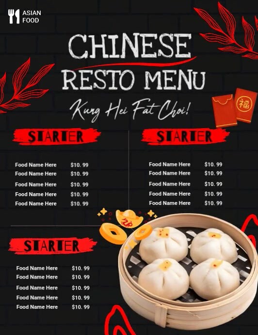 Chinese Resto Menu Pamflet (VSA Brief) template