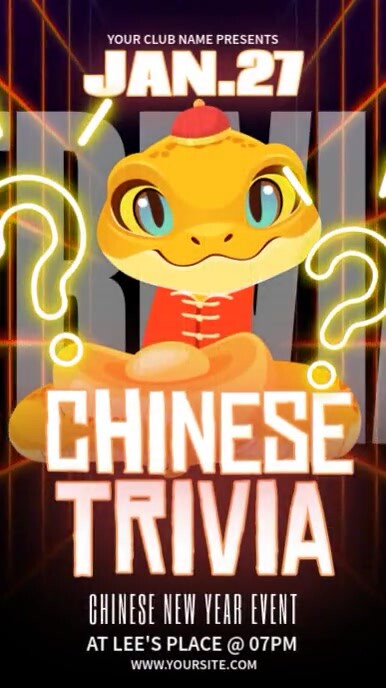 Chinese Trivia Instagram na Kuwento template